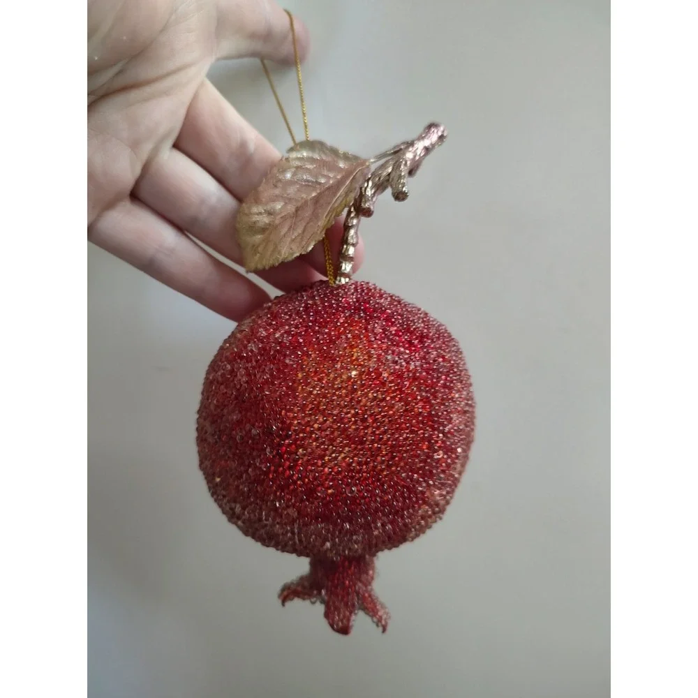 Sugared Pomegranate Christmas Ornament SPARKLE BLING HOME DECOR  A11